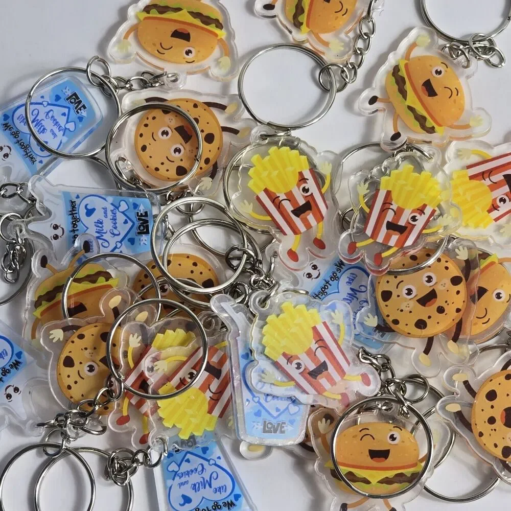 28 Keychain Party Favors Milk Burgers Fries Valentine's Classroom Treasure Chest